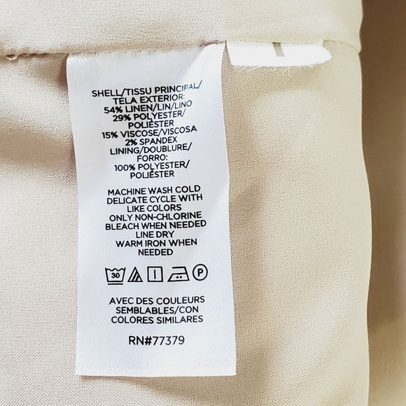 Ann Taylor Double-Breasted Blazer 12 Tall Herringbone Linen Blend Jacket NEW - Picture 12 of 14